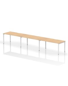 Dynamic Evolve Plus 1600mm Single Row 3 Person Desk Maple Top White Frame BE389