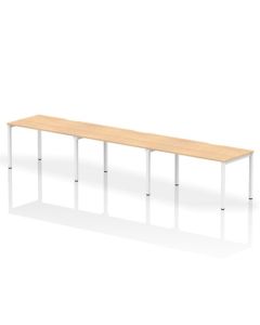 Dynamic Evolve Plus 1400mm Single Row 3 Person Desk Maple Top White Frame BE394