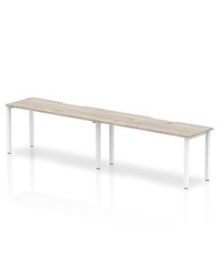 Dynamic Evolve Plus 1600mm Single Row 2 Person Desk Grey Oak Top White Frame BE770