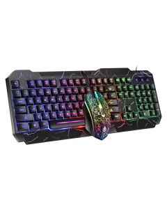 D620 104 Keys Gaming Keyboard RGB Backlight Wired Mechanical Feeling Keyboard and 1600 DPI RGB Gaming Mouse