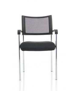Brunswick Visitor Chair Black Fabric wArms Chrome Frame BR000025