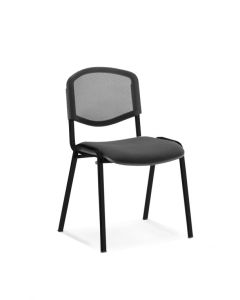 ISO Stacking Chair Mesh Back Black Fabric Black Frame BR000060