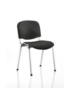ISO Stacking Chair Black Fabric Chrome Frame BR000067