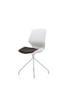 Florence Visitor Chair White Spindle Frame Dark Grey Fabric Seat BR000208