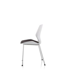 Florence White Frame Dark Grey Fabric Visitor Chair BR000209
