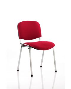 ISO Stacking Chair Wine Fabric Chrome Frame BR000299