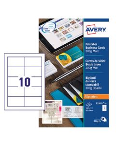 Avery Business Card Single Sided 10 Per Sheet 200gsm Matt (Pack 250) C32011-25