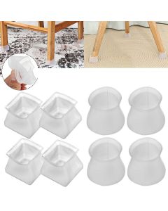 35/50 PCS Round Square White Universal Silicone Table Foot Cover Chair Foot Pad Stool Leg Protector Table And Chair Quiet Wood Floor Chair Foot Cover