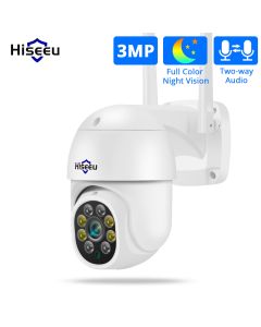 Hiseeu WHD303 3MP WIFI Outdoor Camera 1536p 5x Digital Zoom PTZ IP Audio Camera P2P OnVIF CCTV Monitoring Wireless CCTV System