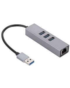 MnnWuu USB/Type-C Docking Station USB Hub Splitter Adaptor with USB3.0*3 RJ45 for PC Laptop