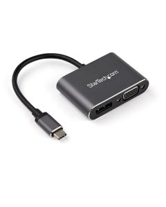USB C Multiport Video Adapter - USB-C to 4K 60Hz DisplayPort 1.2 or 1080p VGA Monitor Adapter - USB Type-C 2-in-1 DP (HBR2 HDR)/VGA Display Converter- Thunderbolt 3 Compatible
