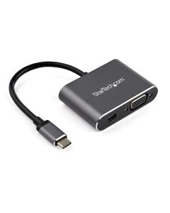 USB C Multiport Video Adapter - USB-C to 4K 60Hz Mini DisplayPort 1.2 or 1080p VGA Monitor Adapter - USB Type-C 2-in-1 MDP HBR2 HDR/VGA Display Converter - TB3 Compatible