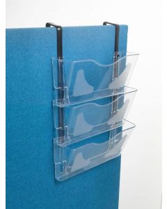 Deflecto A4 Landscape Wall Mounted Document Literature Display Holder with Hanging Bracket Crystal Clear (Pack 3) - CP077YTCRY