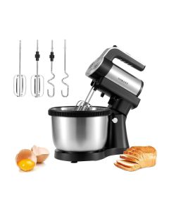 SOKANY 6662 Kitchen Electric Stand Mixer, 4L 5 Speed Tilt Head with Dough Rod, Wire Whip & Beater Stainless Steel Bowl