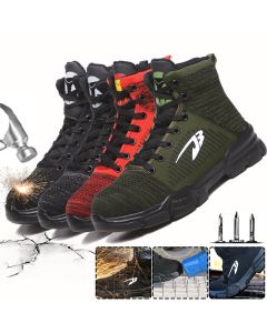 Men's Safety Work Shoes Steel Toe Cap High-top Running Sneakers Breathable Ankle Boots Climbing Walking Jogging