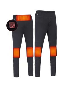 TENGOO 3-Gears Control Electric Heated Warm Pants Men Women USB Heating Base Layer Elastic Long Johns Insulated Heated Trousers for Camping Hiking