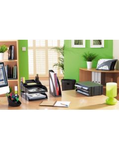 Avery Eco Wide Entry Letter Tray Stackable A4/Foolscap Landscape Black (Pack 3) - DR800BLK