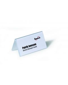 Durable Table Place Name Holder 52x100mm Transparent (Pack 25) - 805119