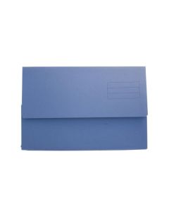 Exacompta Document Wallet Manilla Foolscap Half Flap 250gsm Blue (Pack 50) - DW250-BLUZ