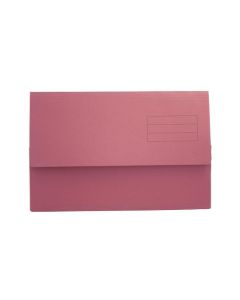 Exacompta Document Wallet Manilla Foolscap Half Flap 250gsm Red (Pack 50) - DW250-REDZ