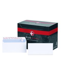 Plus Fabric Wallet Envelope DL Peel and Seal Plain Easy Open Power-Tac 120gsm White (Pack 500) - E27370