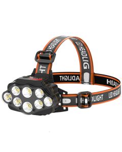 BIKIGHT 4-Modes 8*XPG LED Headlamp USB Rechargeable Long Shoot Camping Head Light 18650 Fishing Lantern Waterproof Head Torch Flashlight