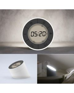 2 In 1 Multifunctional Digital Alarm Clock LED Night Light Overturn Clock Atmosphere Lamp