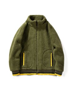 YOINS Autumn/Winter Mens Fashion Jacket Stand Collar Casual Jacket Men Thermal Fleece Coat