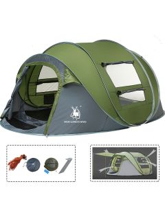 Outdoor 3-4 Persons Camping Tent Automatic Opening Single Layer Canopy Waterproof Anti-UV Sunshade