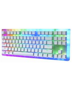 GAMAKAY K87 Mechanical Keyboard 87 Keys Hot Swappable Type-C Wired USB 3.1 NKRO Translucent Glass Base Gateron Switch ABS Two-color Keycap RGB Gaming Keyboard
