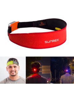 SUNREI SUNREX Headband Outdoor Running Belt Fitness Yoga Antiperspirant Band With Warning Light