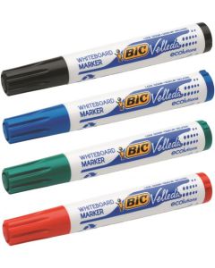 Bic Velleda 1701 Whiteboard Marker Bullet Tip 1.5mm Line Assorted Colours (Pack 4) - 904941