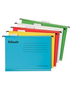 Esselte Pendaflex A4 Reinforced Suspension File Card V Base Assorted Colours (Pack 10) 93042