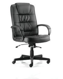 Moore Executive Leather Chair Black with Arms EX000050