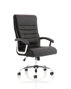 Dallas High Back Leather Executive Office Chair With Arms Black - EX000240