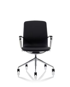 Lucia Medium Back Executive Office Chair Vegan Leather Upholstery Black - EX000259