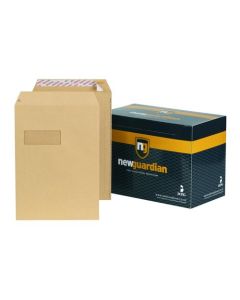 New Guardian Pocket Envelope C4 Peel and Seal Power-Tac Easy Open Window 130gsm Manilla (Pack 250) - F24203