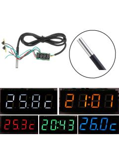 0.28 Inch 3-in-1 Time + Temperature + Voltage Display DC7-30V Voltmeter Electronic Watch Clock Digital Tube