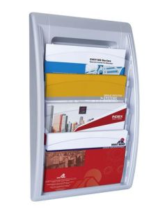 Fast Paper Oversized Quick Fit Wall Display Literature Holder Silver - F406035