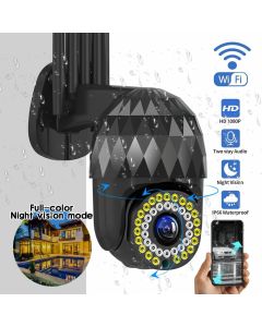 Guudgo 1080P 39 LED 5 XZOOM Outdoor PTZ IP Black Camera Two Way Audio Wifi Camera Auto Waterproof Night Vision CCTV Video Surveillance