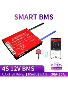 DALY BMS 4S 12V 30A 40A 50A 60A Smart Battery Protection Board 3.2V 18650 BMS LiFePO4 BMS with Bluetooth UART RS485 CAN NTC Function