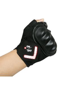 Outdoor Half Finger Bike Gloves Bicycle Cycling Outfit With Intelligent LED Turn Warning Light