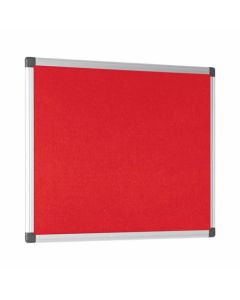 Bi-Office Maya Red Felt Noticeboard Aluminium Frame 600x450mm - FA0246170