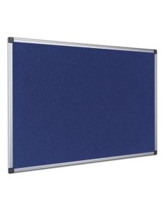 Bi-Office Maya Blue Felt Noticeboard Double Sided Aluminium Frame 900x600mm - FA0343750