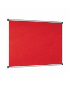 Bi-Office Maya Red Felt Noticeboard Aluminium Frame 1200x1200mm - FA3846170