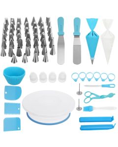 Cake Decorating Set Turntable Icing Nozzles Pen Spatula Stand Tools