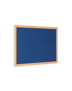 Bi-Office Earth-It Blue Felt Noticeboard Oak Wood Frame 1200x900mm - FB1443233