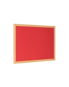 Bi-Office Earth-It Red Felt Noticeboard Oak Wood Frame 1800x1200mm - FB8546233