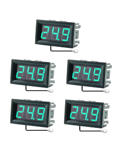 5Pcs 0.56 Inch Mini Digital LCD Indoor Convenient Temperature Sensor Meter Monitor Thermometer with 1M Cable -50-120 DC 5-12V