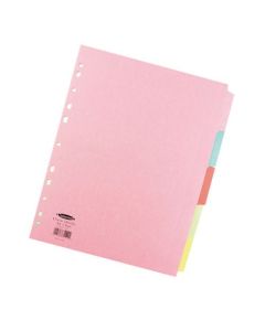 Concord Divider 5 Part A4 160gsm Board Pastel Assorted Colours - 71199/J11